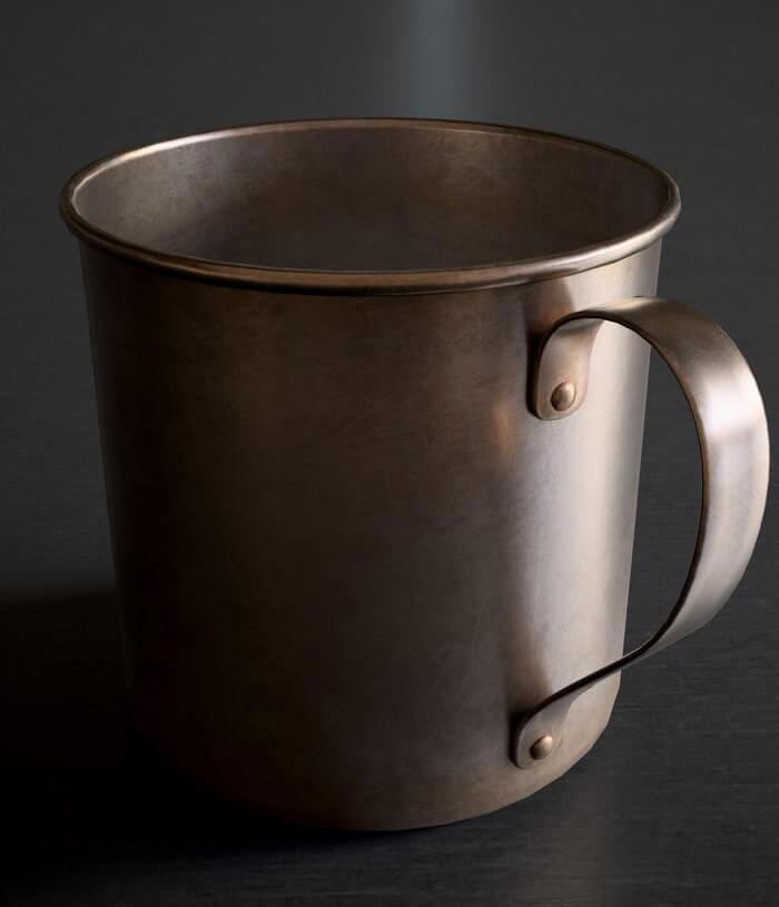 老式金属咖啡杯3D模型（OBJ,FBX,MAX）