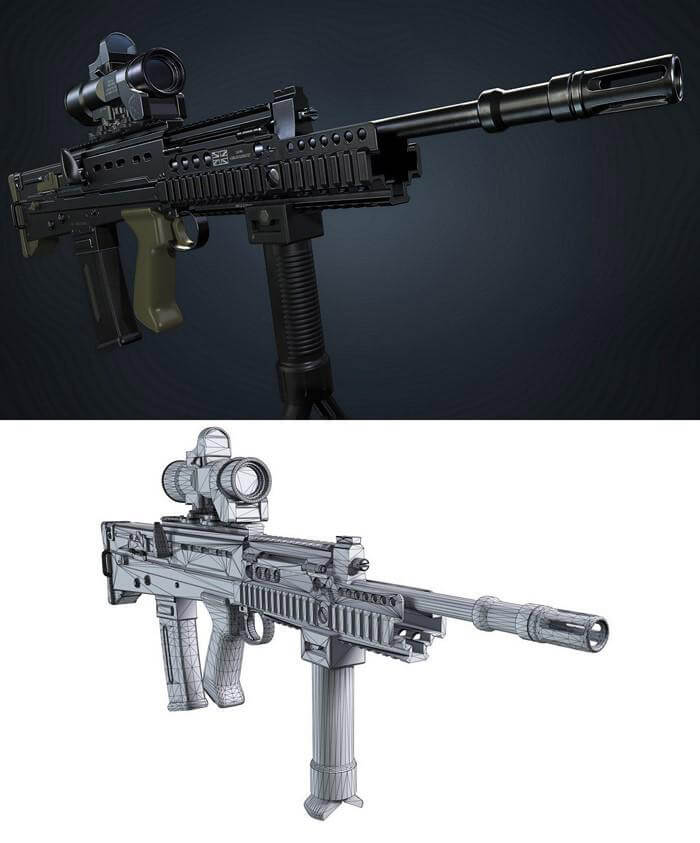 SA80 L85 A2步枪3D模型（OBJ,FBX,MAX）