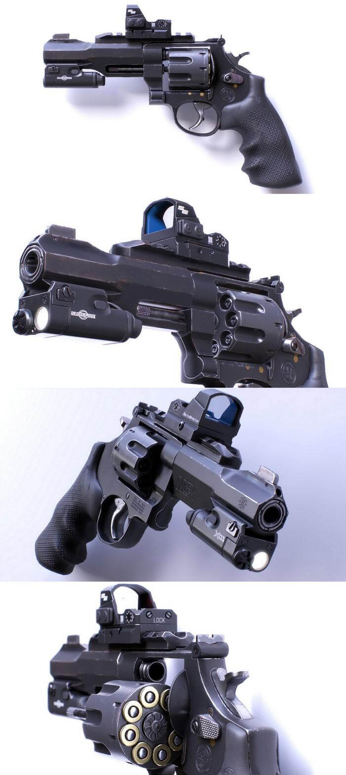 史密斯.韦森MP R8转轮手枪3D模型（OBJ,FBX,MAX）