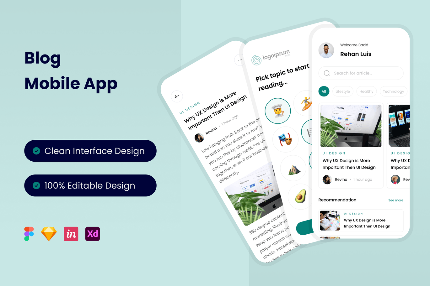 播客资讯APP UI KIT (FIG,SKETCH,XD)