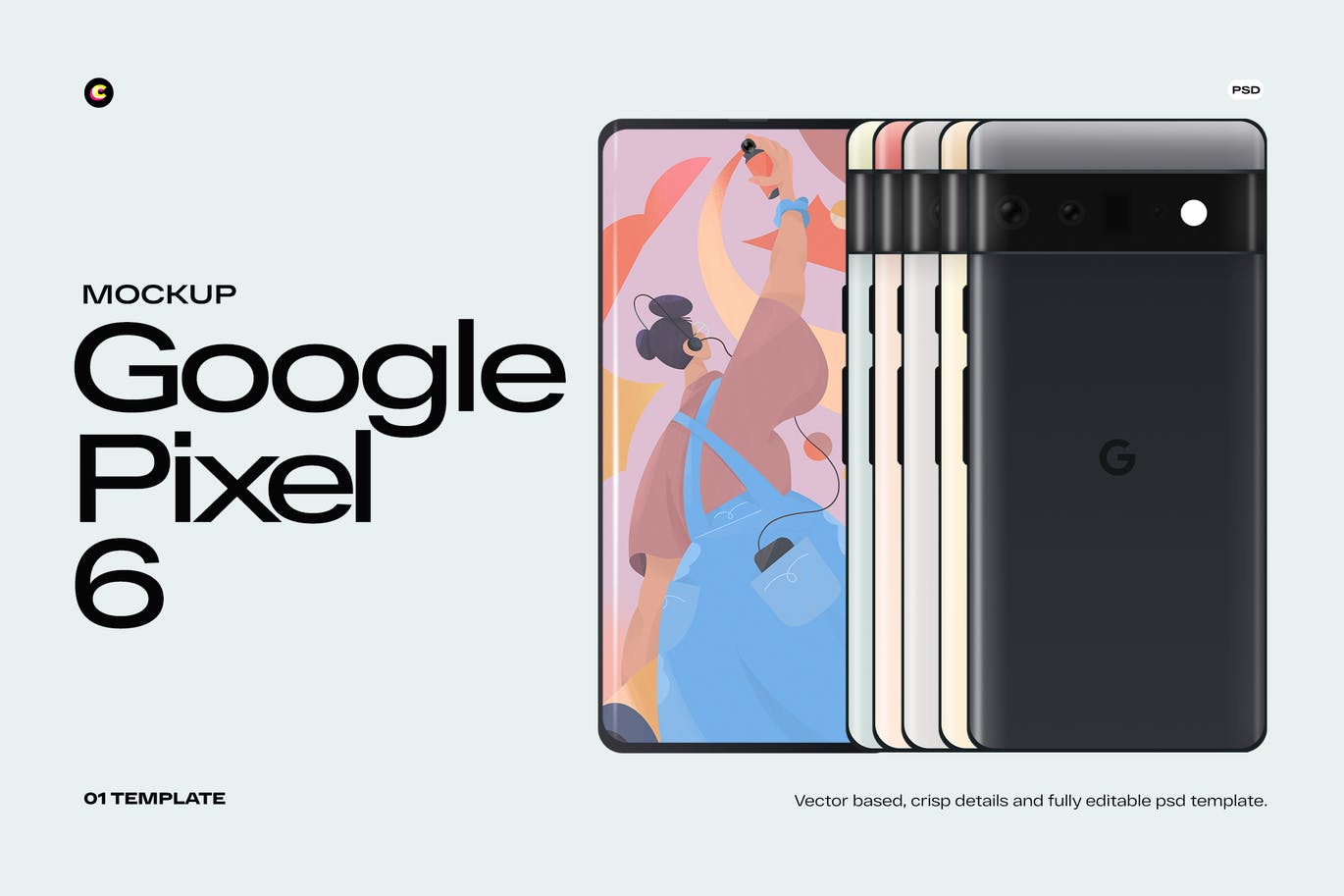 Google谷歌 Pixel 6手机样机 (PSD)