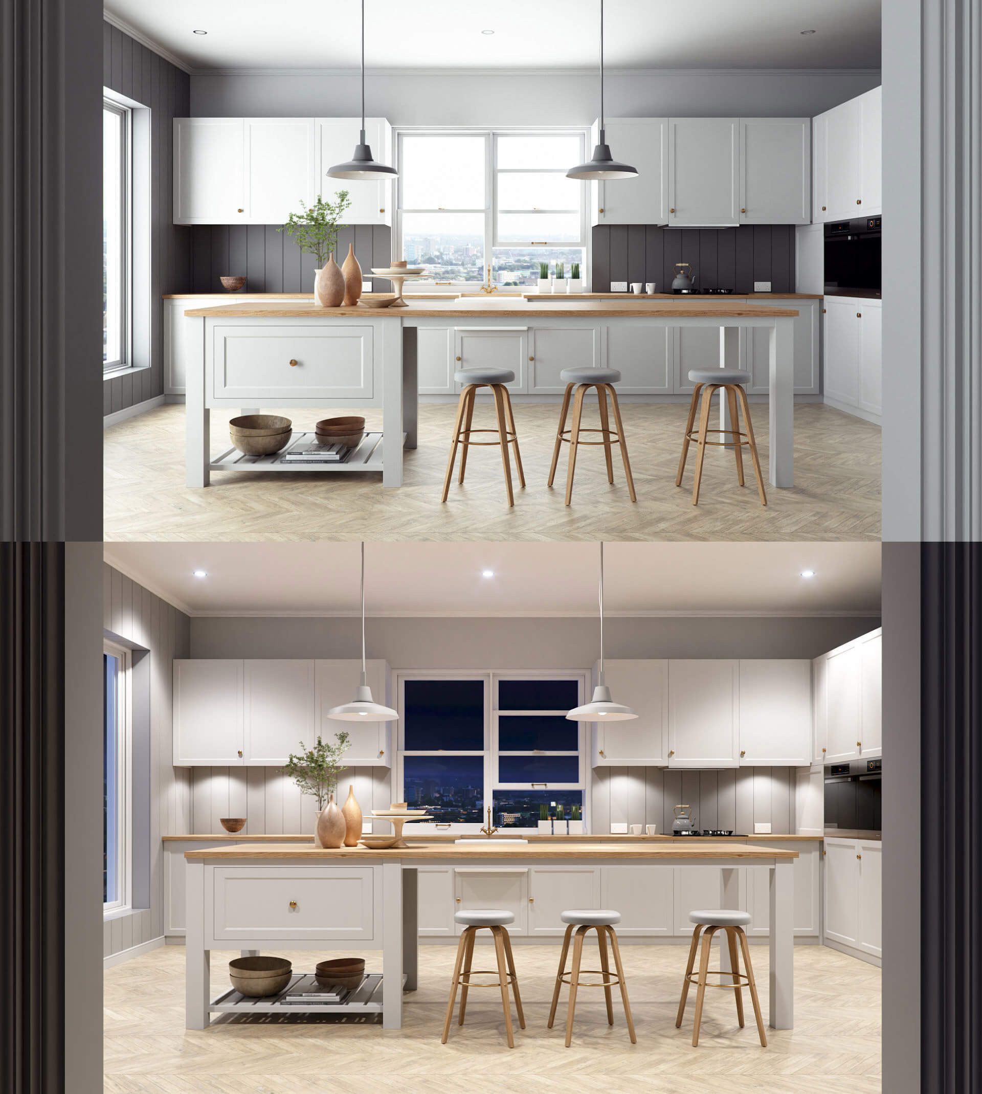 法国乡村风格厨房设计厨房内部场景3D模型（OBJ,FBX,MAX）