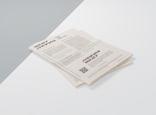 印刷报纸设计效果图样机模板 (psd)