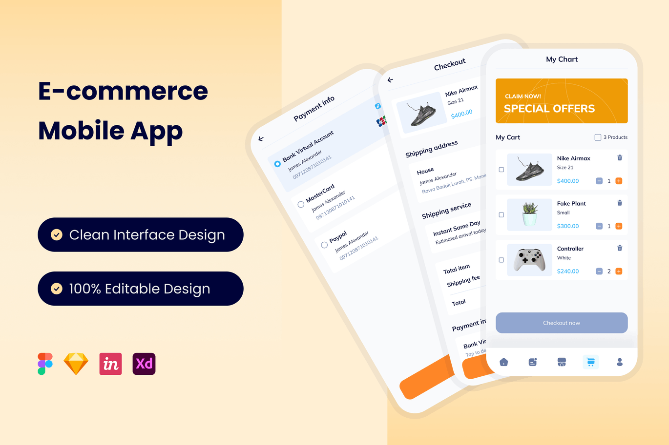 实用电商App UI Kit (FIG,SKETCH,XD)