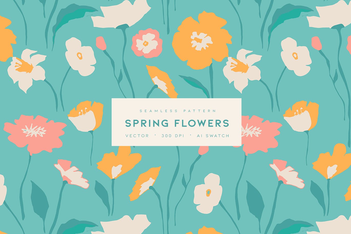春季花卉图案 (AI,EPS,JPG)
