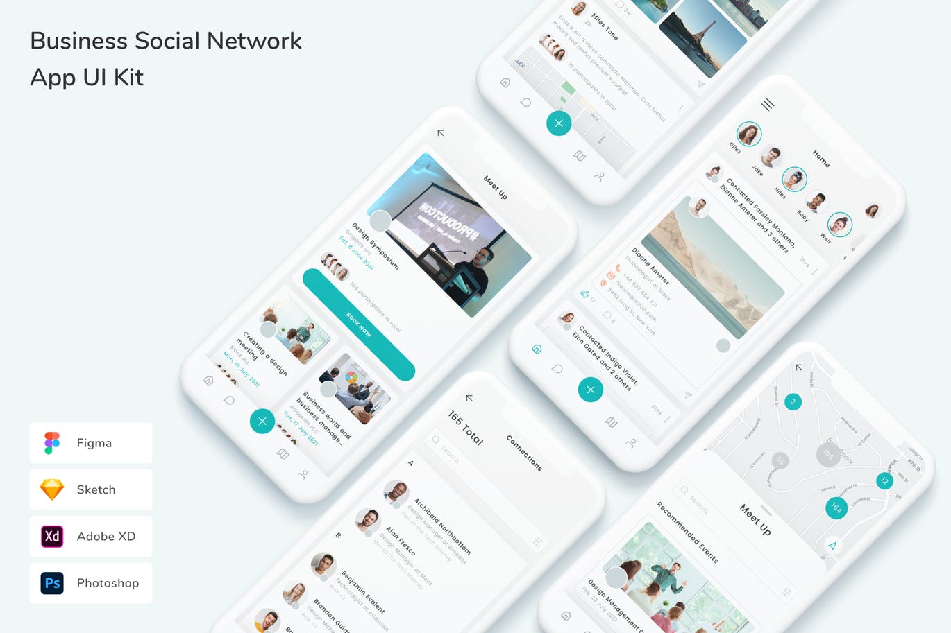 商业社交网络 App UI Kit