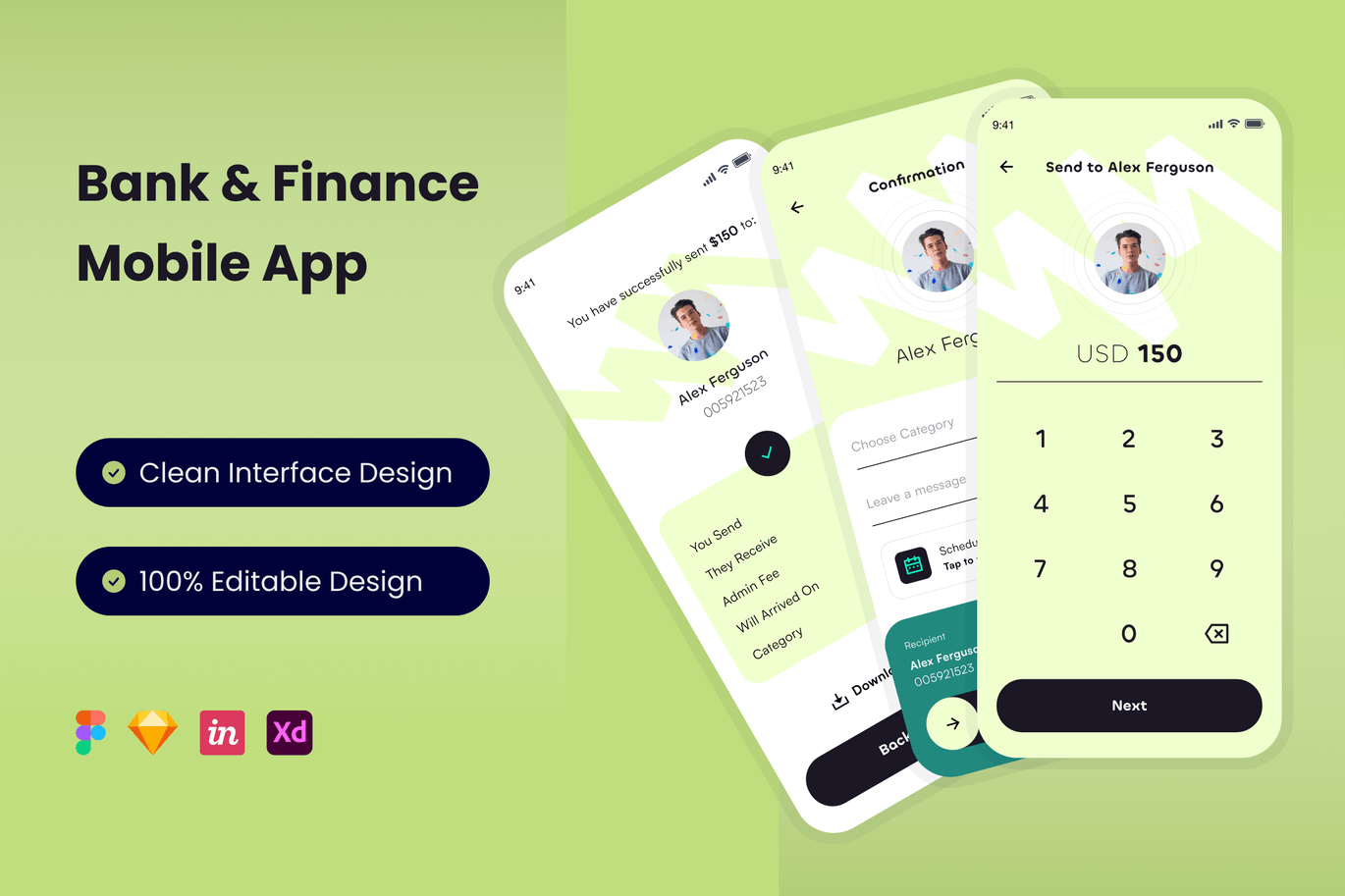 银行金融App UI Kit (FIG,SKETCH,XD)