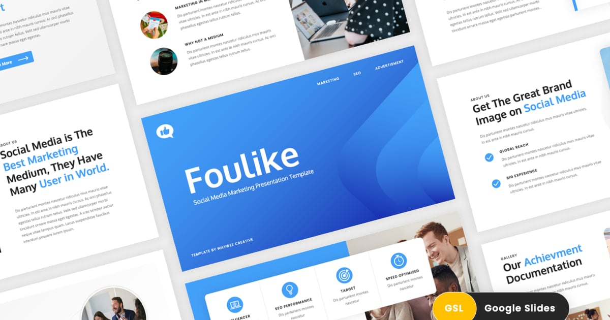 Foulike – 社交媒体 Google 幻灯片模板