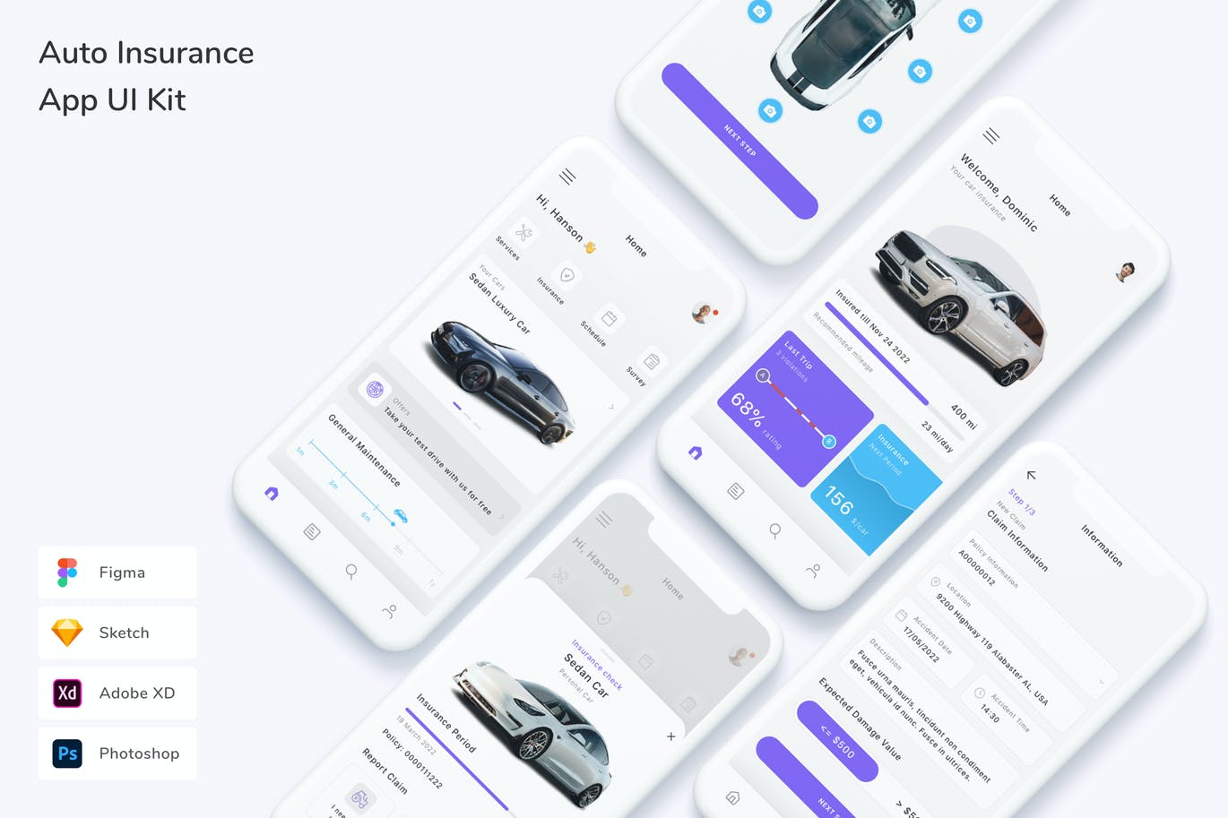 汽车保险 App UI Kit