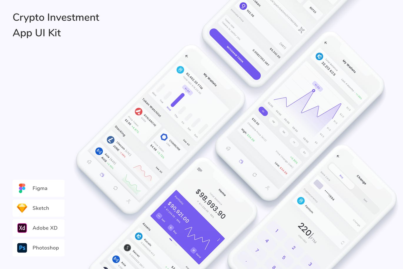 加密货币投资管理 App UI Kit
