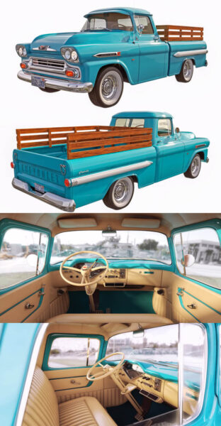 雪佛兰Chevrolet Apache 1959款皮卡车3D模型（MAX）