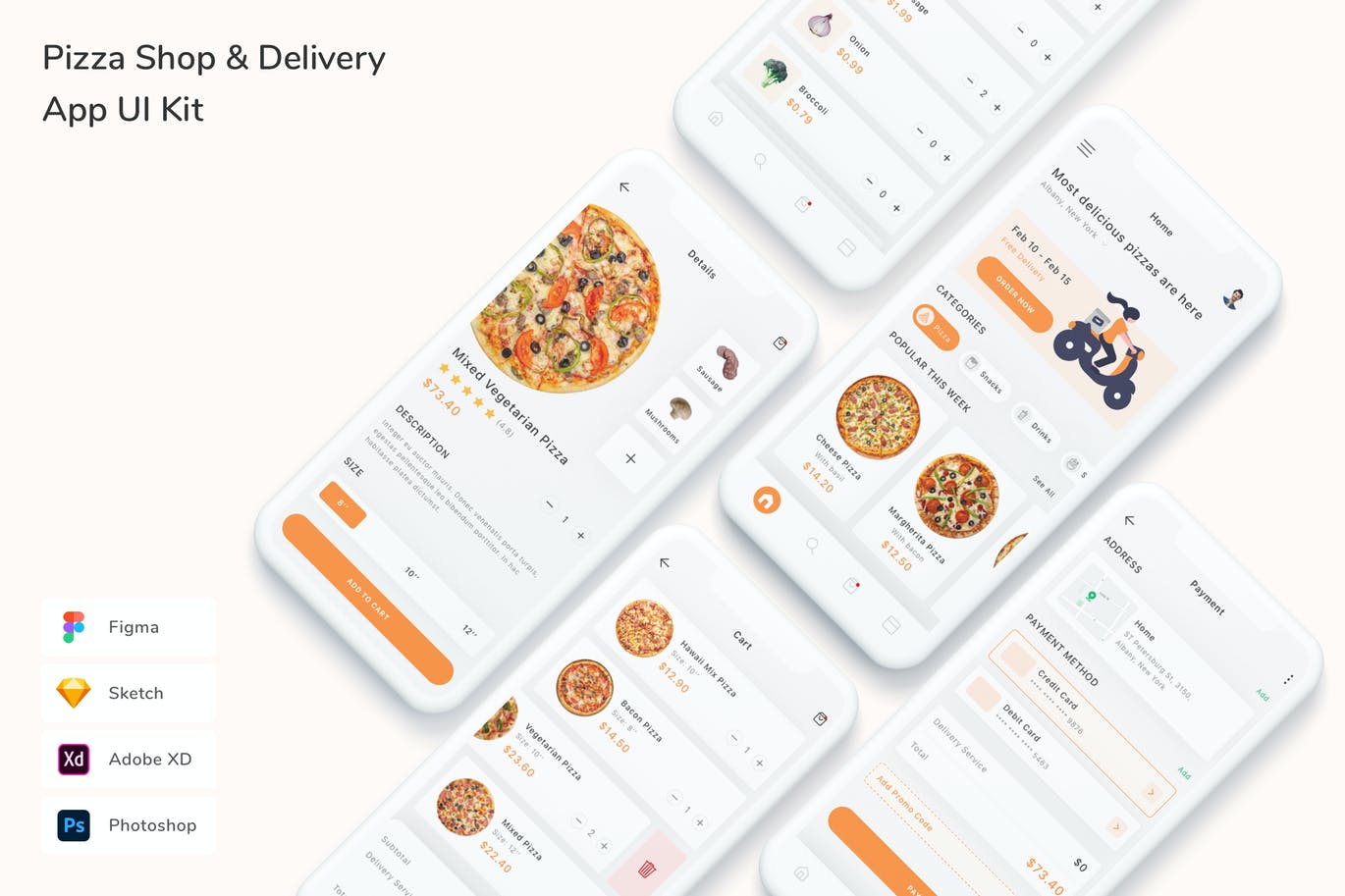 披萨外卖 App UI Kit