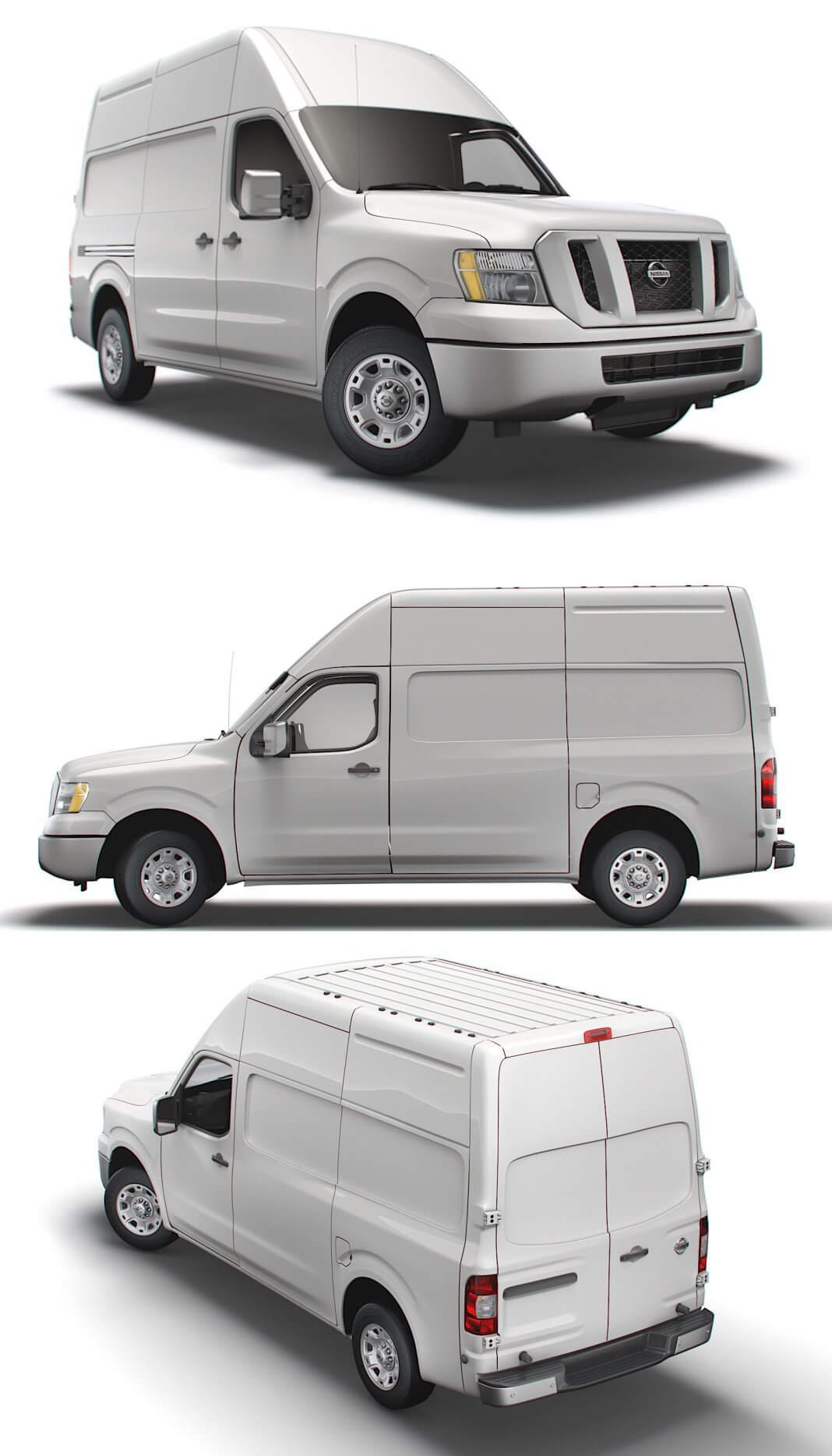 Nissan NV 3500HDV8 SL 2022款高顶货车3D模型（FBX,blender）