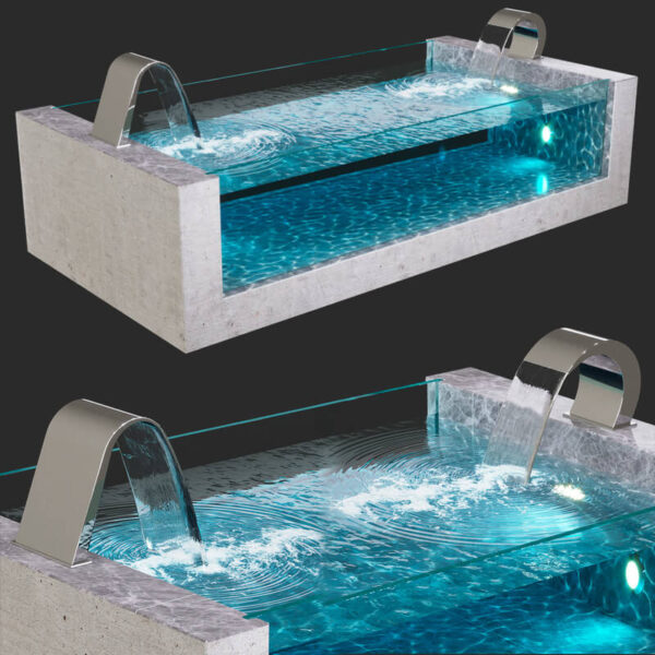带按摩功能的Aquaviva浴缸泳池3D模型（OBJ,MAX）