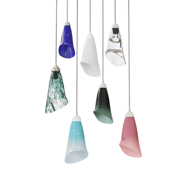 波兰Gie El HORN LGH0260彩色玻璃灯罩组合吊灯3D模型（OBJ,FBX,MAX）