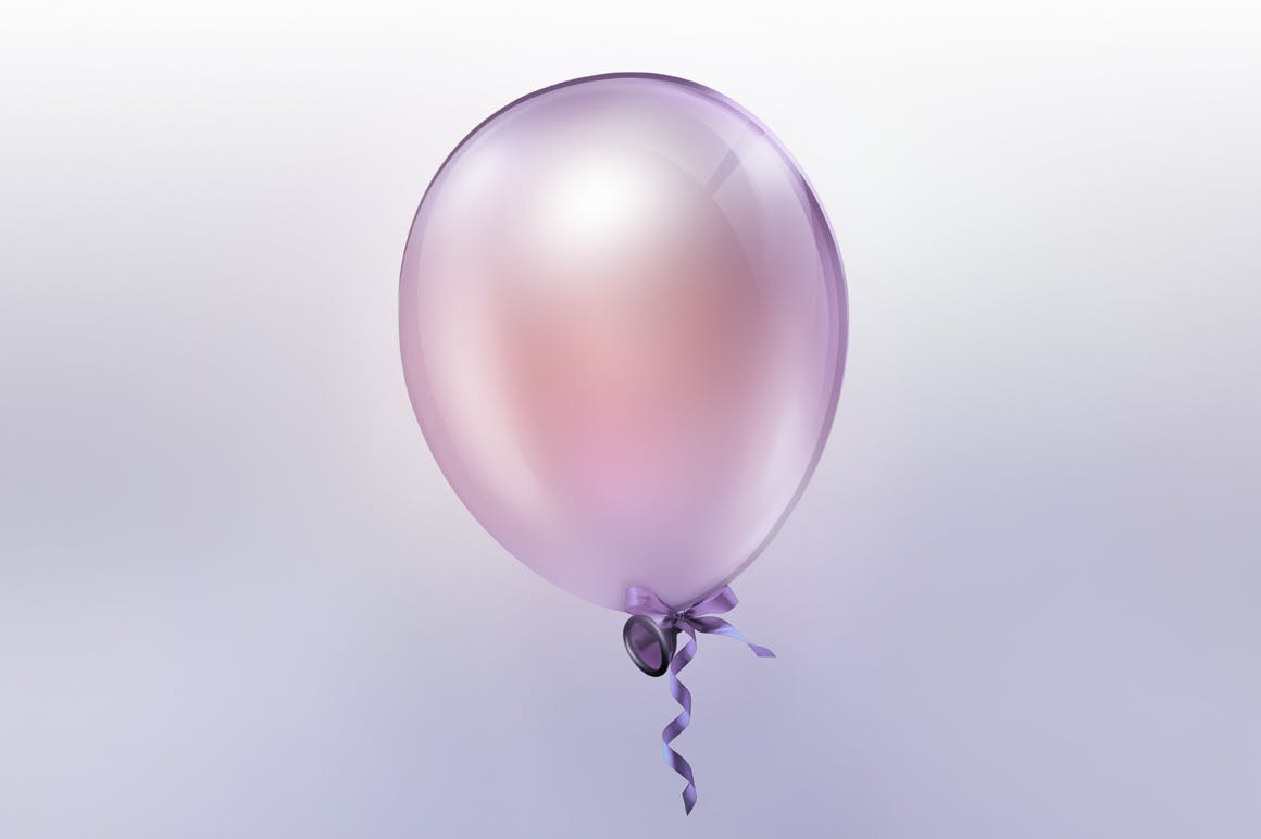 装饰图案-彩绘紫色气球-好图网