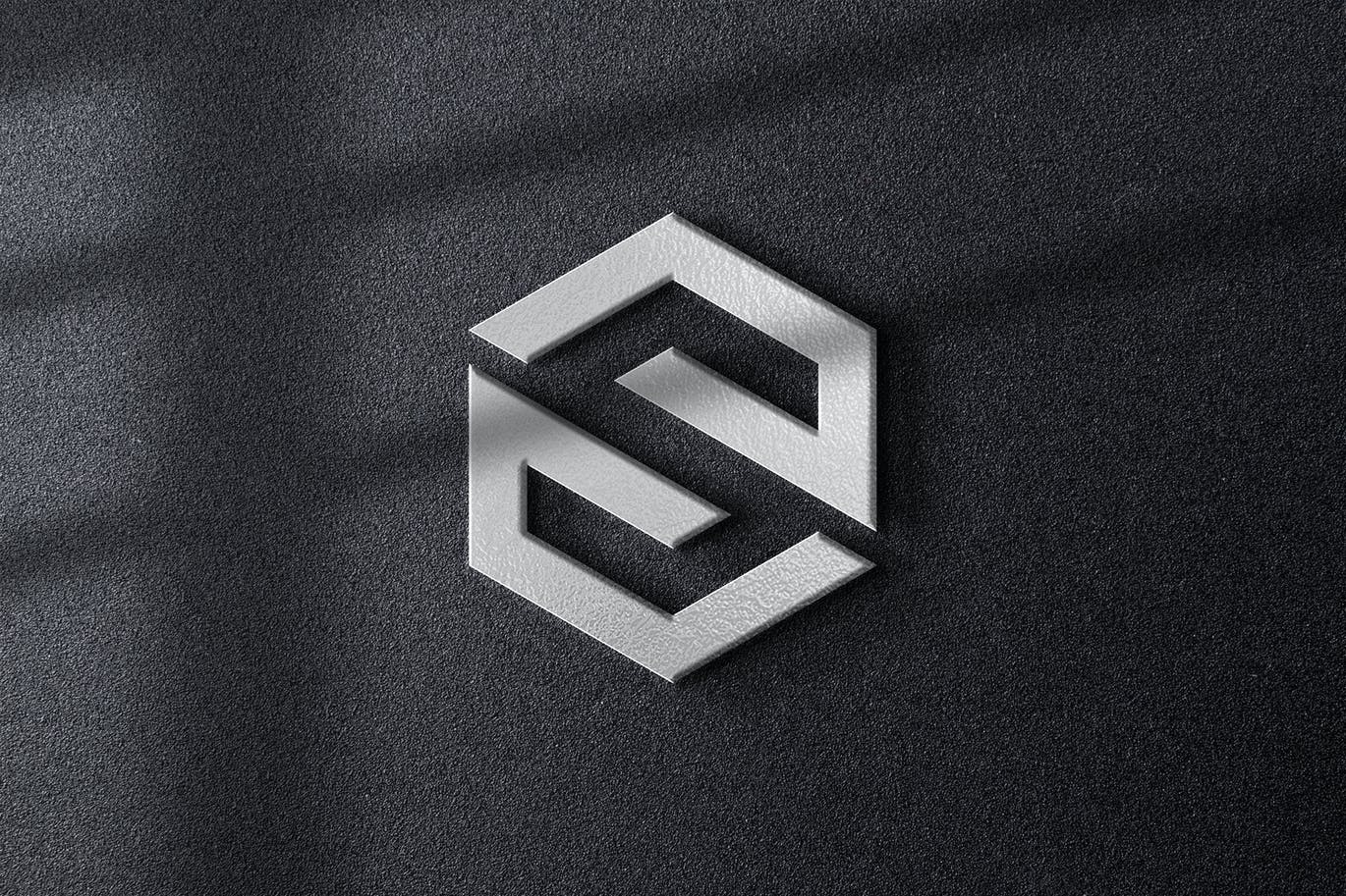 3D银色标志Logo样机 (PSD)