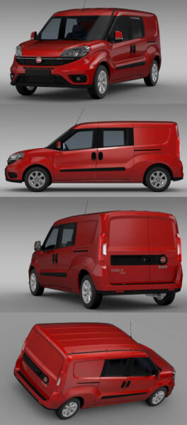 菲亚特2015款Doblo Maxi Combi 263汽车3D模型（OBJ,FBX,MAX,Blend）