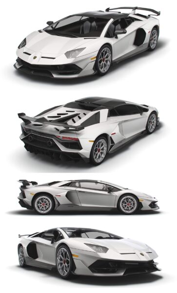 兰博基尼Aventador Roadster SVJ 2021款跑车3D模型（OBJ,FBX,MAX,Blend）