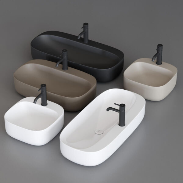 5款Noken Arquitect圆角洗手盆洗脸盆3D模型（MAX）