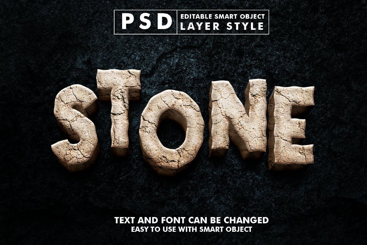 石头字体PS图层样式 (PSD)