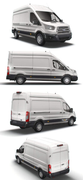 Ford Transit Van L3H3 2018款福特全顺货车3D模型（OBJ,FBX,MAX,Blend）