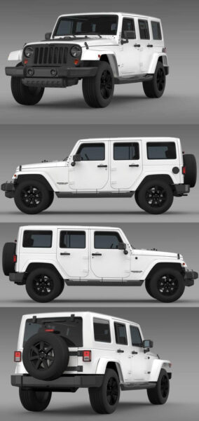 Jeep Wrangler牧马人Unlimited Altitude 2014款越野车3D模型（OBJ,FBX,MAX,Blend）