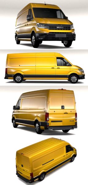 MAN TGE  L3H2 2017款厢式货车3D模型（OBJ,FBX,MAX,Blend）