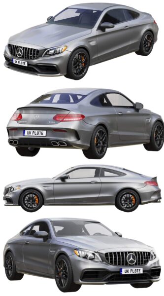 梅赛德斯奔驰C63 Coupe 2020款汽车3D模型（OBJ,FBX,MAX）