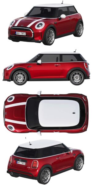 2022款Mini Cooper 3门汽车3D模型（OBJ,FBX,MAX）