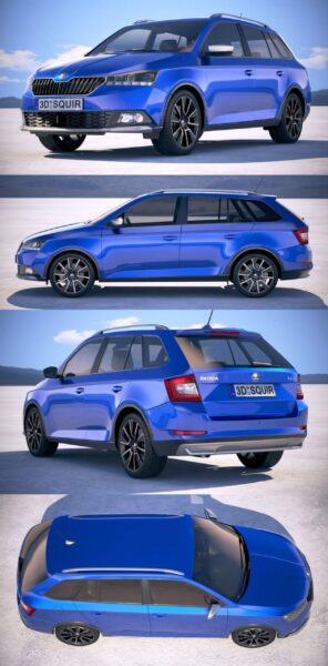 斯科达Skoda Fabia Scoutline 2019款汽车3D模型（OBJ,FBX,MAX）