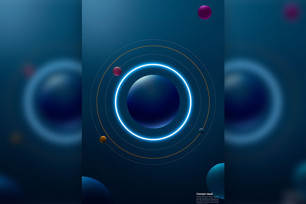 星球圆圈空间概念视觉海报设计模板 (psd)