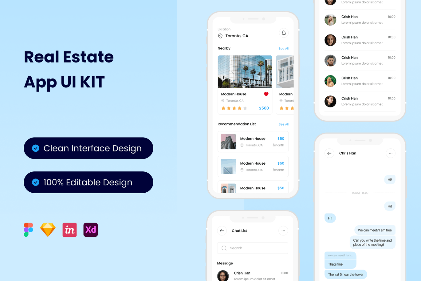 房产资产 App UI Kit (FIG,SKETCH,XD)