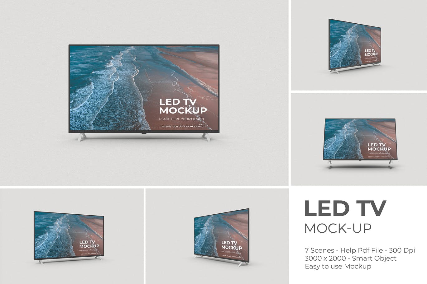 LED电视TV屏幕样机 (PSD)