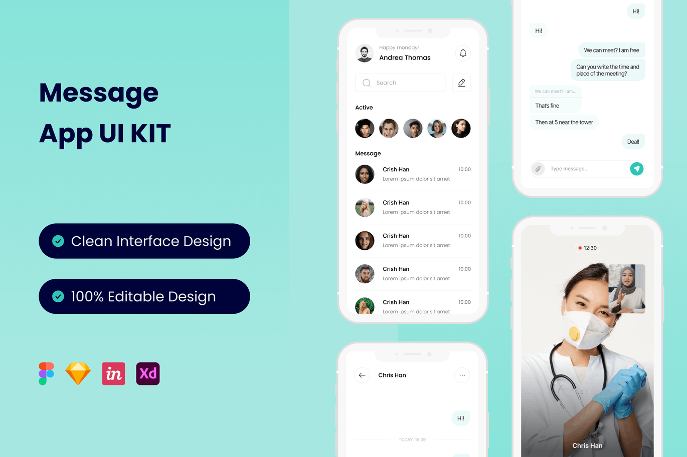 消息管理 APP UI KIT (FIG,SKETCH,XD)