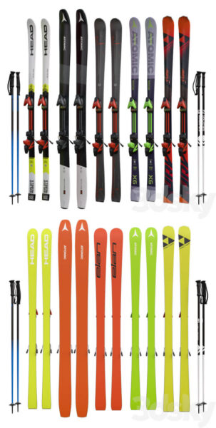 高山滑雪板滑雪杖3D模型（OBJ,FBX,MAX）