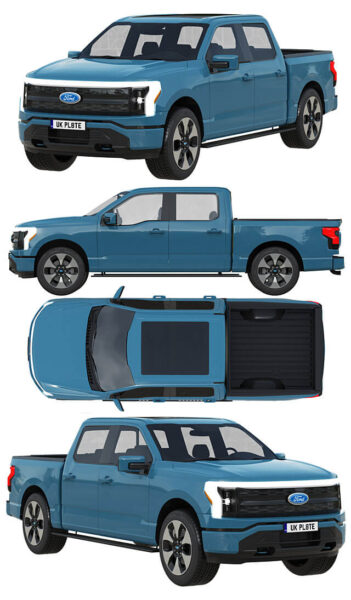 Ford福特F-150 Lightning 2022款电动皮卡车3D模型（OBJ,FBX,MAX）