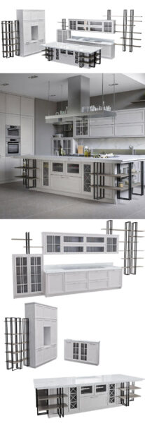 俄罗斯Geos Ideal Freda木质橱柜3D模型（OBJ,FBX,MAX）