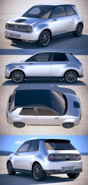 Honda 2021款本田e微型汽车3D模型（OBJ,FBX,MAX）
