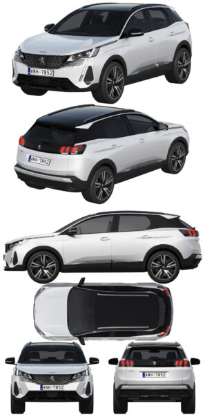 Peugeot标志3008 2021款汽车3D模型（OBJ,FBX,MAX）