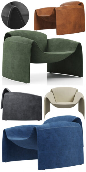 Poliform le club系列扶手椅3D模型（OBJ,FBX,MAX）