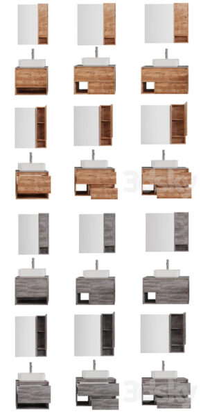 STWORKI Karlstad 60/75/90cm宽浴室壁柜抽屉柜3D模型（OBJ,MAX）