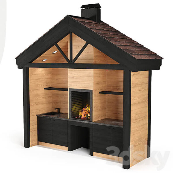 夏季烧烤木屋3D模型（FBX,MAX）