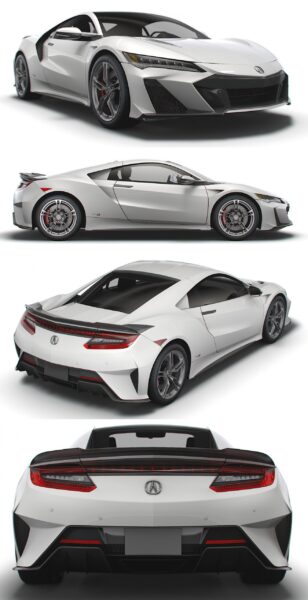 2022款讴歌Acura NSX Type S跑车3D模型（OBJ,FBX,MAX,Blend）