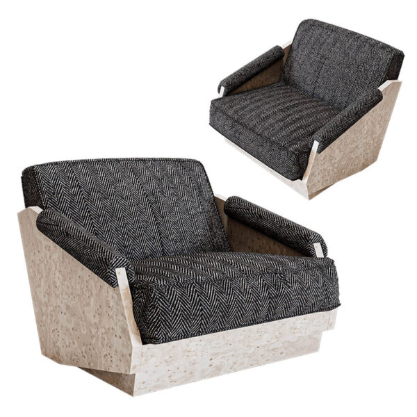 俄罗斯Bollu KERRY 008木质结构布艺软垫单人沙发3D模型（OBJ,FBX,MAX）