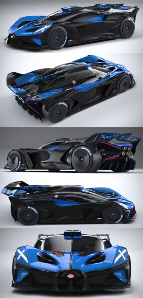 2020款布加迪Bugatti Bolide Concept超级跑车3D模型（OBJ,FBX,MAX）