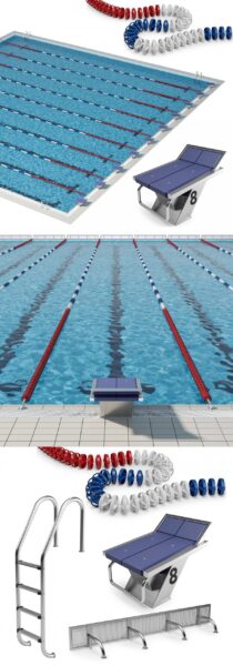 奥林匹克规模比赛游泳池3D模型（FBX,MAX）