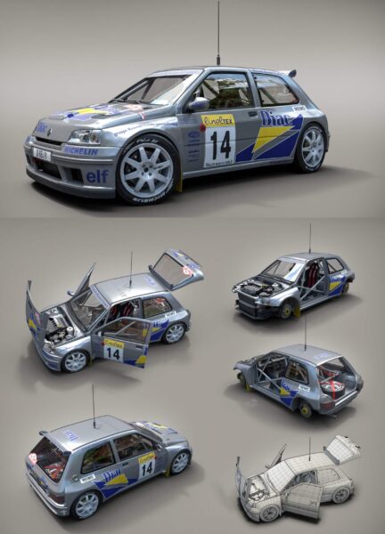 Renault Maxi Clio雷诺克利奥汽车3D模型（OBJ,FBX,MAX）