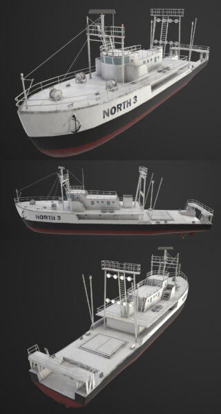 拖网渔船3D模型（OBJ,FBX,MAX）