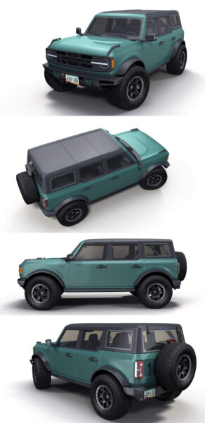 Ford福特Bronco 2021款汽车low poly 3D模型（OBJ,FBX,MAX）